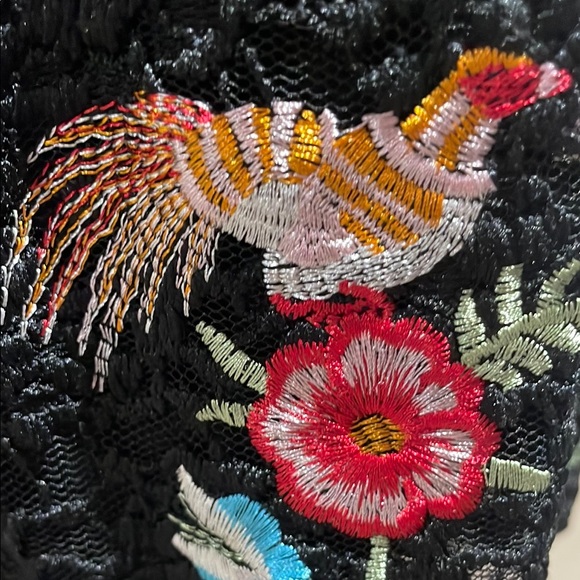 Solitaire Floral Embroidered‎ Black Lace Top - Picture 6 of 8